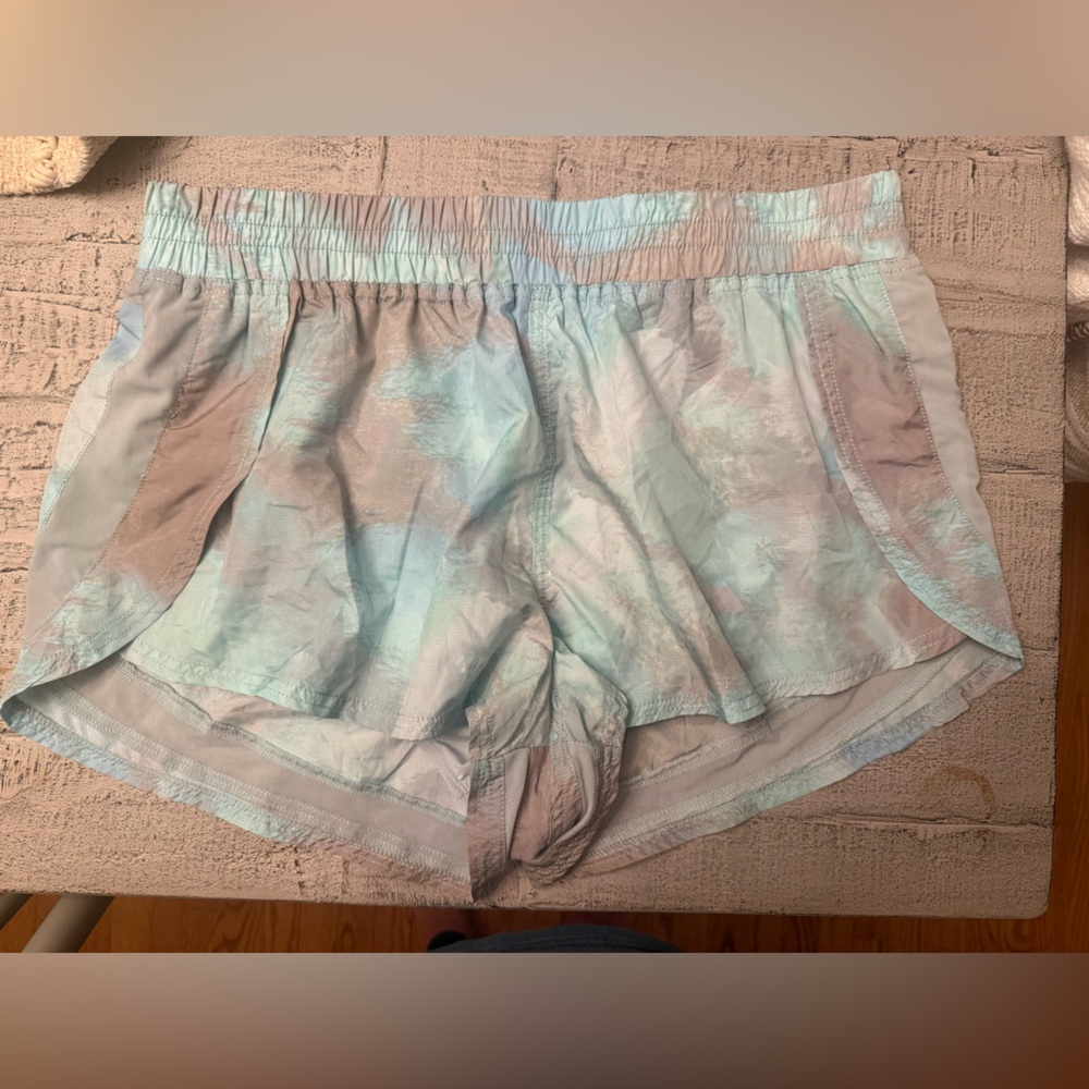 Free People Movement To Dye For Shorts Blue Grey Sea Mist Green Tie Dye